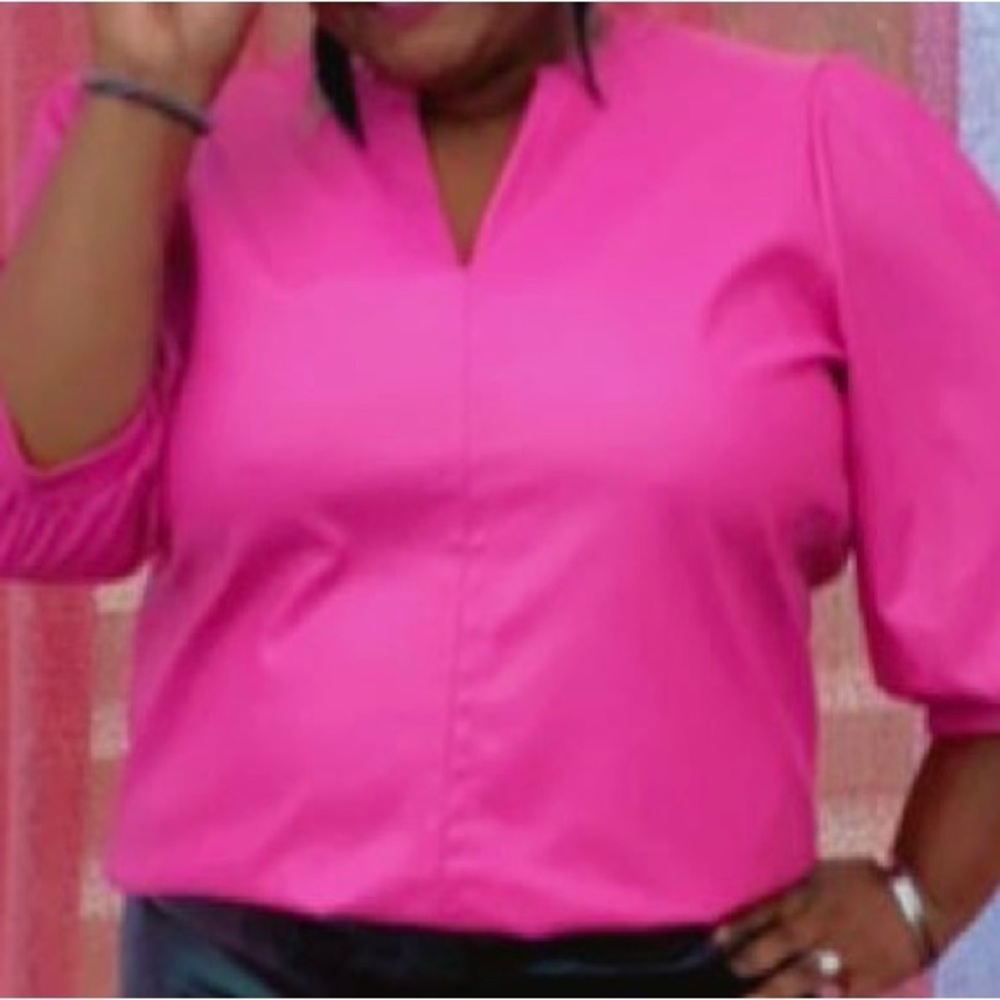 Pink faux leather top! New without tags!